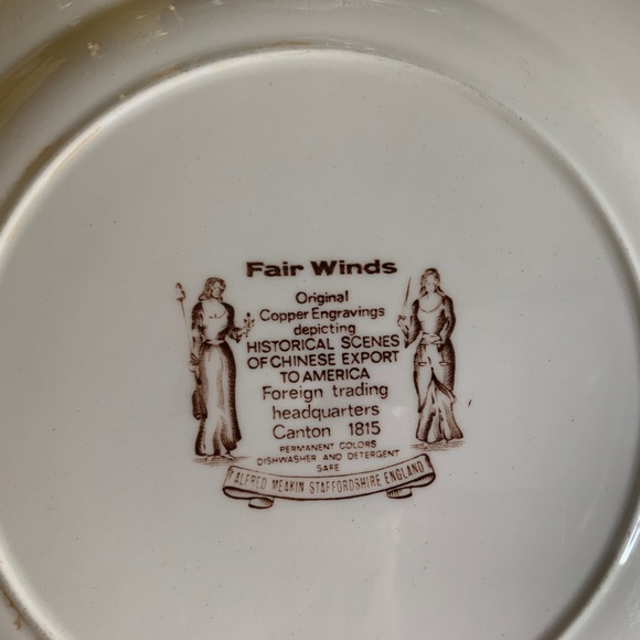 Vintage Plate NY Wall Street Dock Fair Winds by Alfred Meakin Transfer - Picture 7 of 7